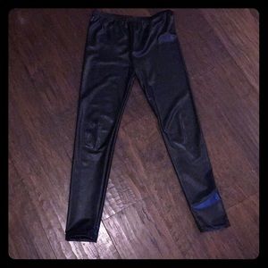 Black leather like leggings